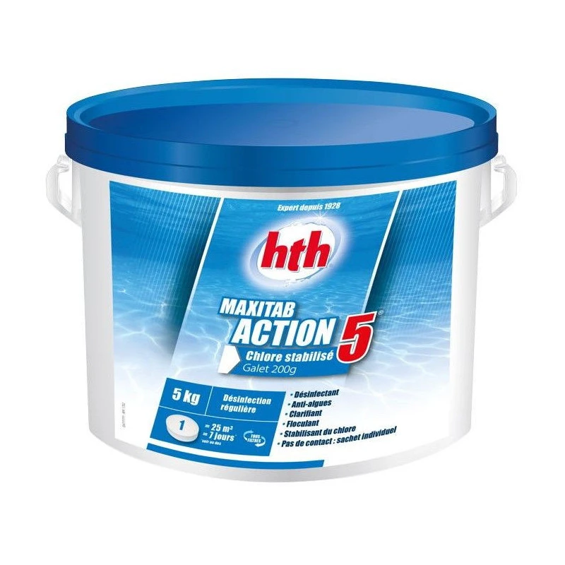 HTH Maxitab Action 5 Chlore Lent Multiactions 3 HTH Maxitab Action 5 Chlore Lent Multiactions