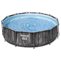 Piscine Tubulaire Ronde Bestway Steel Pro Max 3,66 X 1,00m Aspect Bois Rustique